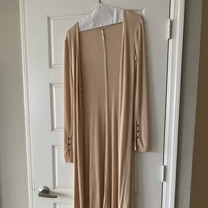 Free people beige/cream feather duster sweater